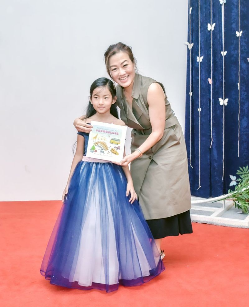 Mishanli Easteryna Yanthan with Sashila Ozukum, Administrator Hope Academy during the book release held on October 24.